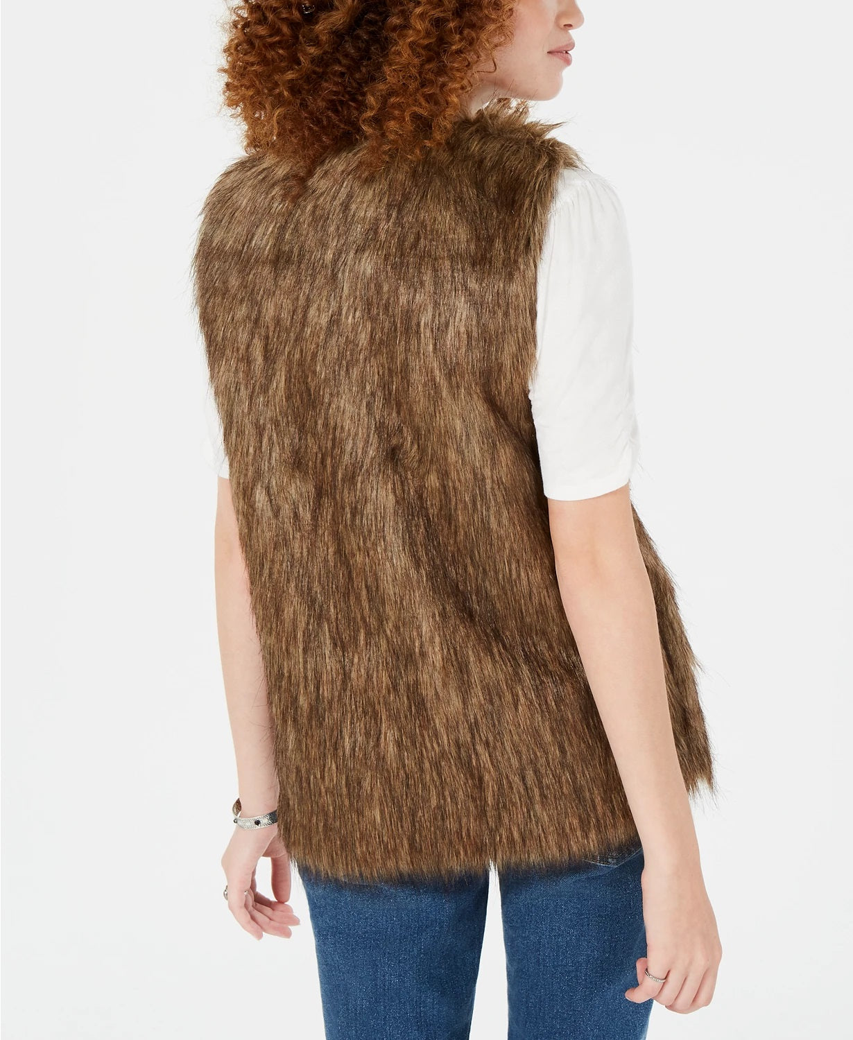 Say What? Juniors' Faux-Fur Vest ed ediu