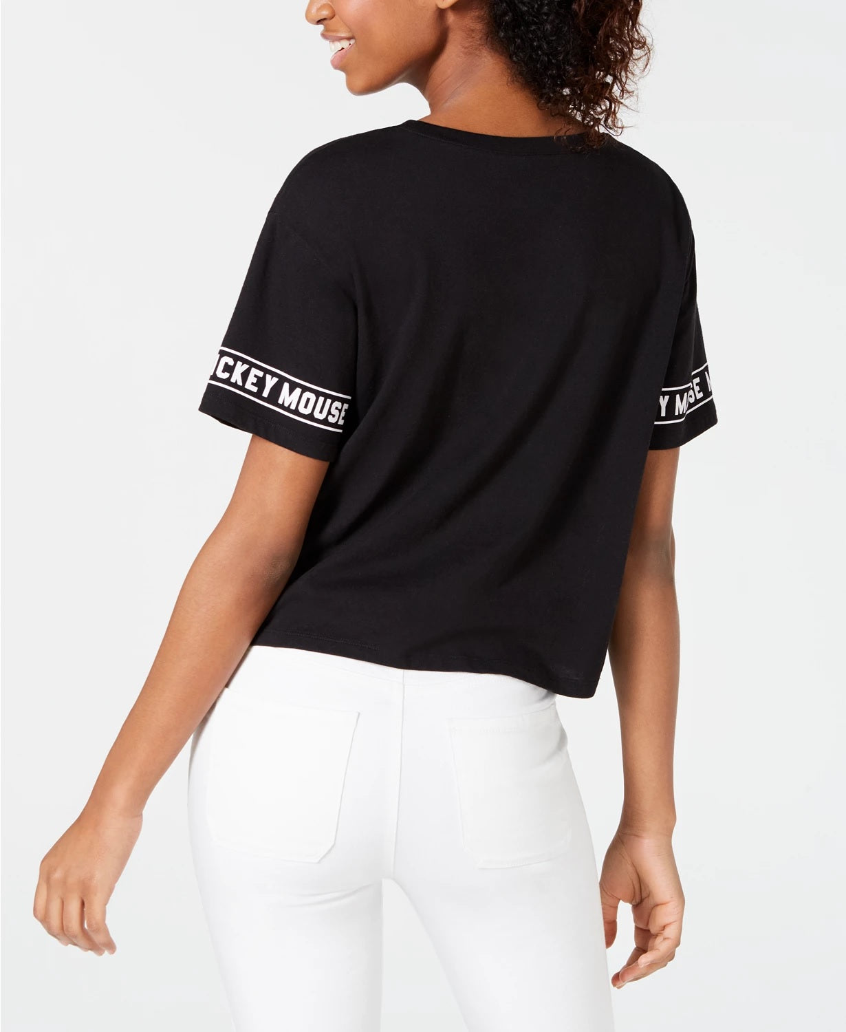 Disney Juniors' Mickey Mouse Graphic-Print T-Shirt Black Size X-Large