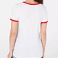 Love Tribe Juniors' Rainbow Stripe Graphic Ringer T-Shirt White Size Large
