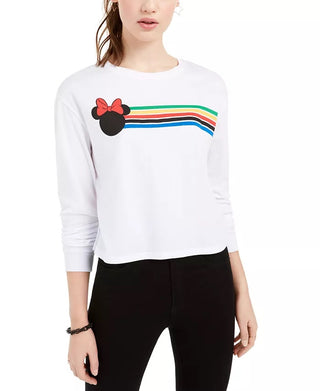 Disney Juniors' Graphic-Print Long-Sleeve T-Shirt White Size Large