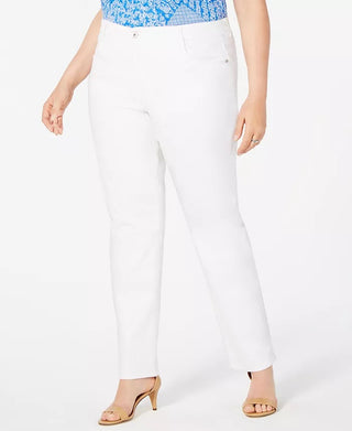 Style & Co Women's Plus Jeans Tummy Control Slim Leg Bright White Size 22W
