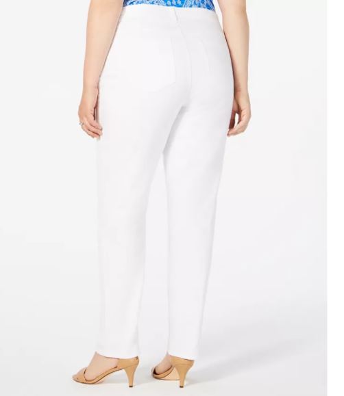 Style & Co Women's Plus Jeans Tummy Control Slim Leg Bright White Size 22W