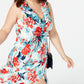 Love Squared Women's Trendy Plus Size Printed High Low Maxi Dress Red Size 3X