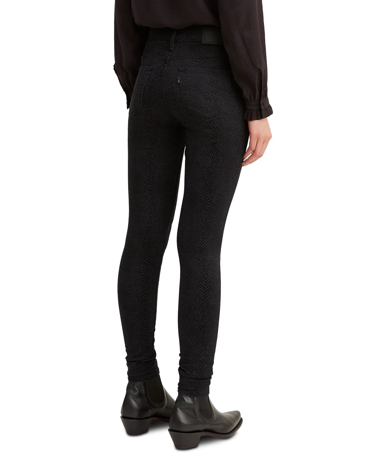 Levi's Women's 720 Python-Print High-Rise Super Skinny Jeans Black Size 30X30
