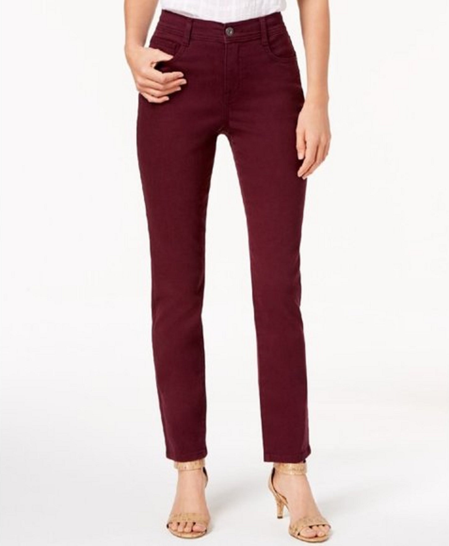 Style & Co Women's Curvy-Fit Skinny Fashion Jeans Purple Size 12