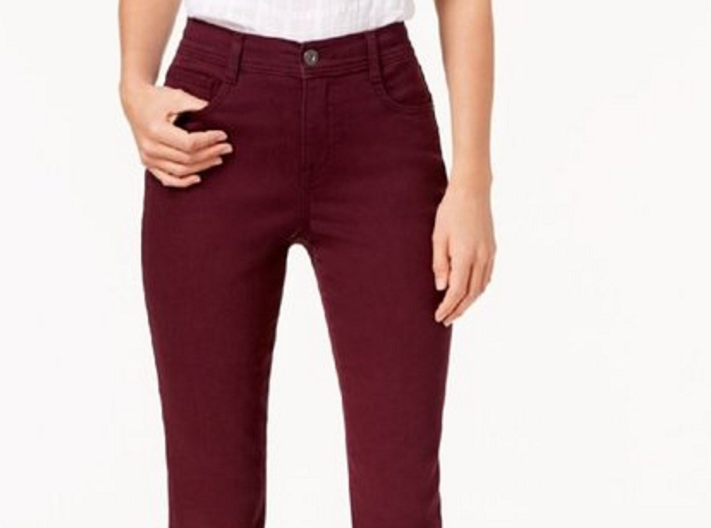 Style & Co Women's Curvy-Fit Skinny Fashion Jeans Purple Size 12