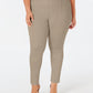 Style & Co Women's Plus Size Seamed Ponte Leggings Brown Size 24