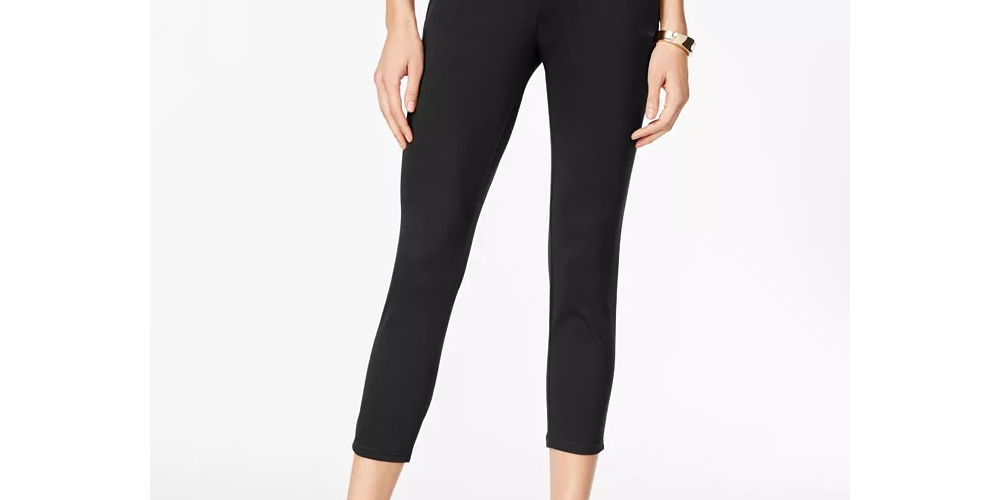 Style & Co Women's Pull On Twill Capri Leggings  Black Size X-Small