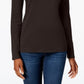 Charter Club Women's Pima Cotton Long-Sleeve Top Black Size Medium