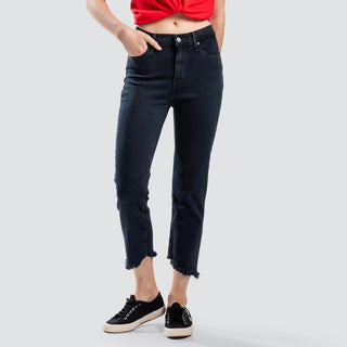 Levi's Women's 724 Raw-Hem Cropped Straight-Leg Jeans Medium Blue Size 34