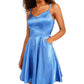 City Studios Junior's Lace Back Fit & Flare Dress Blue Size 13