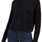 Sun + Moon Women's Fuzzy Mockneck Sweater Black Size Small