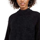 Sun + Moon Women's Fuzzy Mockneck Sweater Black Size Small