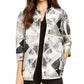 Anne Klein Women's Metallic Open-Front Jacket Gray Size X-Large