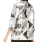 Anne Klein Women's Metallic Open-Front Jacket Gray Size X-Large