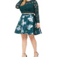 City Studios Women's Trendy Plus Size 2-Pc. Lace & Floral-Print Dress Green Size 18W