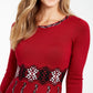 Taylor Women's Printed Sweater Dress Medium Red Size Large