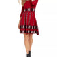 Taylor Women's Printed Sweater Dress Medium Red Size Medium