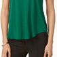 Alfani Women's Satin-Trim High-Low T-Shirt Dark Green Size Petite Medium