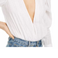 Danielle Bernstein Women's Deep V Neck Bodysuit White Size X-Small