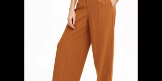 Danielle Bernstein Women's Pinstripe Trouser Pants Dark Orange Size 10