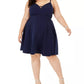 City Studios Women's Plus Size Sweetheart Dress Navy Size 24W