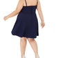 City Studios Women's Trendy Plus Size Sweetheart Dress Navy Size Small Petite