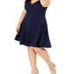 City Studios Women's Trendy Plus Size Sweetheart Dress Navy Size 18
