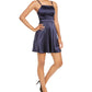 Sequin Hearts Juniors' Satin Fit & Flare Dress Navy Size 9
