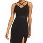 City Studios Junior's Crisscross Bodycon Dress Black Size 9