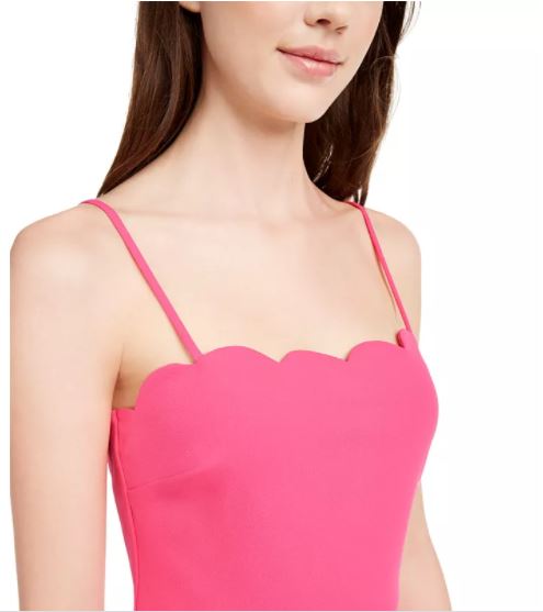 City Studios Junior's Scalloped Bodycon Dress Pink Size 3
