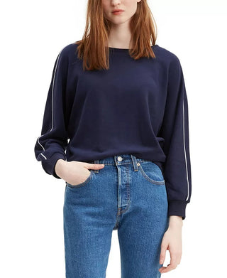 Levi's Women's Natalie Crewneck Sweatshirt Navy Size Extra Small