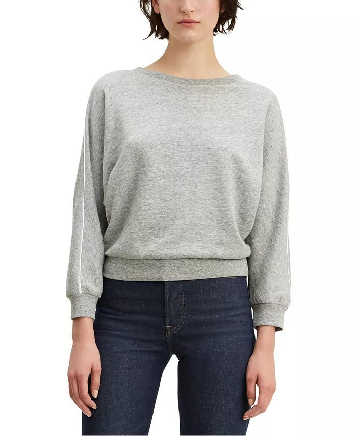 Levi's Women's Natalie Crewneck Sweatshirt Gray Size Large
