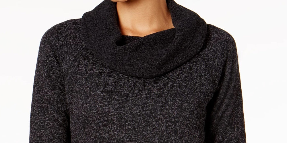 Ideology Women's Cowl Neck Pullover Black Size Large