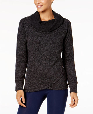 Ideology Women's Cowl Neck Pullover Black Size X-Small