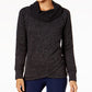 Ideology Women's Cowl-Neck Pullover Black Size XX Large
