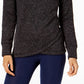 Ideology Women's Cowl-Neck Pullover Black Size XX Large