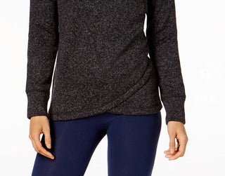 Ideology Women's Cowl-Neck Pullover Black Size XX Large