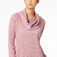 Ideology Women's Cowl Neck Pullover Pink Size XX-Large