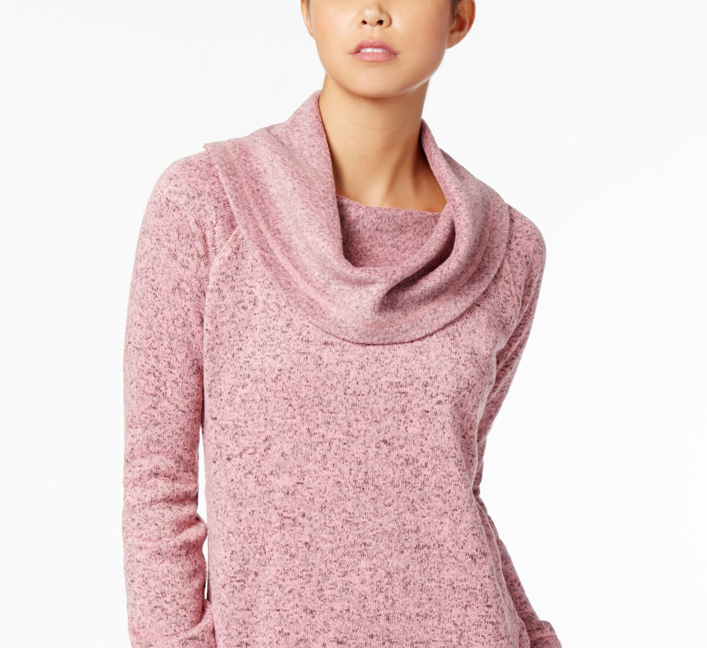 Ideology Women's Cowl Neck Pullover Pink Size XX-Large