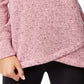 Ideology Women's Cowl Neck Pullover Pink Size XX-Large