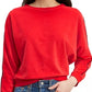 Levi's Women's Velour Dolman Sleeve Top Red Size X-Large
