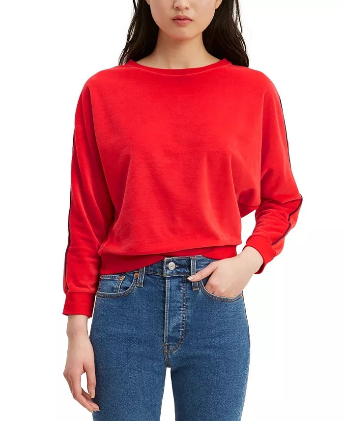 Levi's Women's Velour Dolman Sleeve Top Red Size X-Large