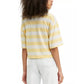 Levi's Women's Fiona Cotton Striped Tie-Front T-Shirt Yellow Size Small