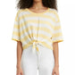 Levi's Women's Fiona Cotton Striped Tie-Front T-Shirt Yellow Size Small