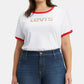 Levi's Women's Trendy Plus Graphic Ringer T-Shirt White Size 1X