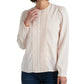 Lucky Brand Women's Lea Floral Pintuck Long Sleeve Top Size Pink Size Small