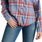 Lucky Brand Women's Plaid Shirt Orange Size X-Small