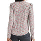 Lucky Brand Women's Floral Print Ruffle Henley Red Size Large