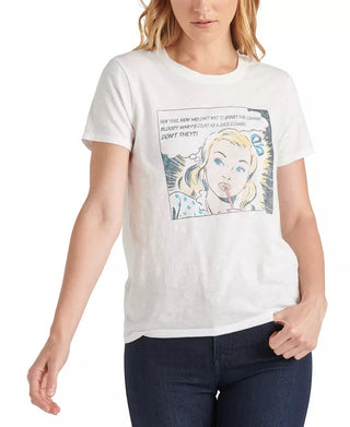 Lucky Brand Women's Comic Graphic Tee White Size X-Large
